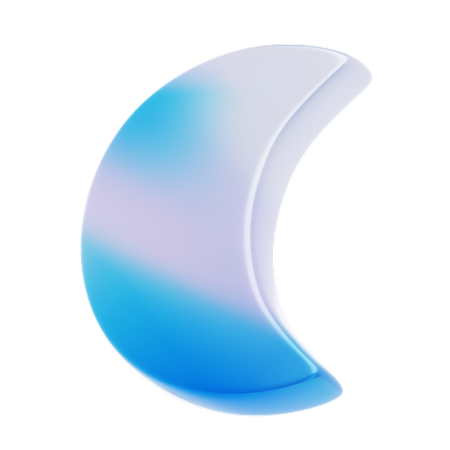 Crescent Moon Shape  3D Icon