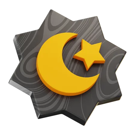 Crescent Moon Star  3D Icon