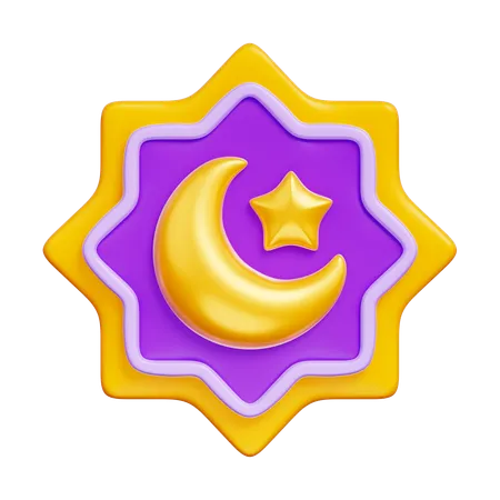 Crescent Moon Star  3D Icon