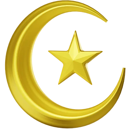 Crescent Moon Star  3D Icon