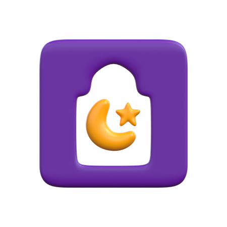 Crescent Moon Wall  3D Icon