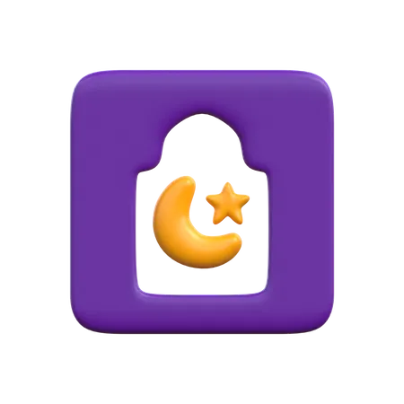 Crescent Moon Wall  3D Icon