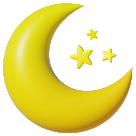 Crescent Star  3D Icon