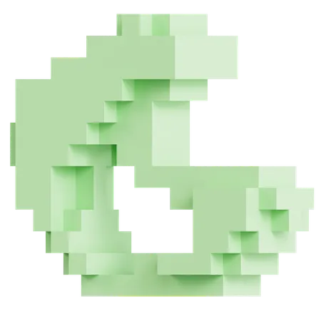 Crescent Voxel Loop Geometry  3D Icon