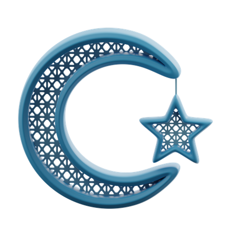 Crescent with star  3D Icon