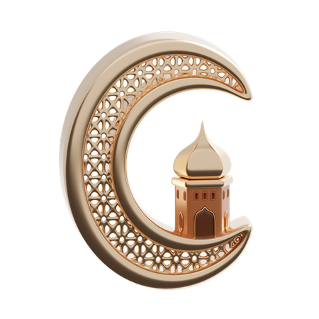 Crescente com mesquita  3D Icon