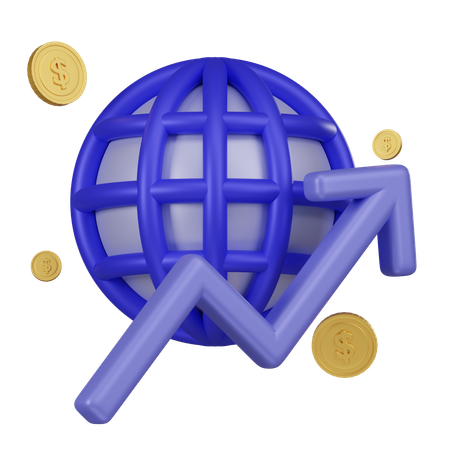 Crescimento da economia global  3D Icon