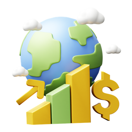 Crescimento da economia global  3D Icon