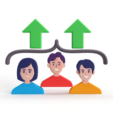Crescimento da equipe  3D Icon