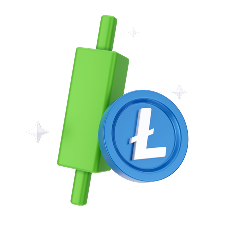 Crescimento da linecoin  3D Icon