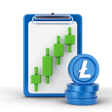Crescimento da linecoin  3D Icon
