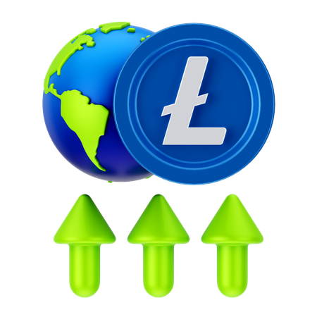 Crescimento global da linecoin  3D Icon