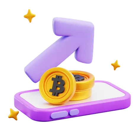 Crescimento do bitcoin  3D Icon