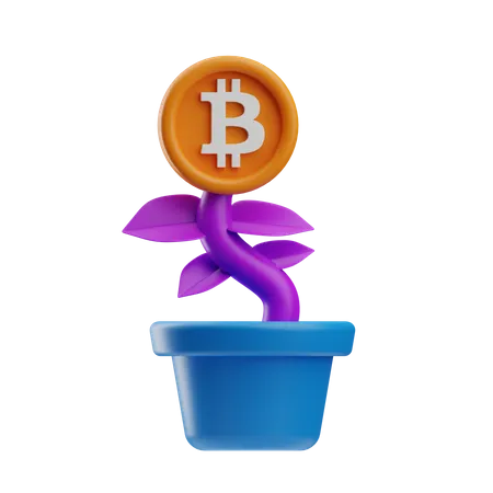 Crescimento do bitcoin  3D Icon