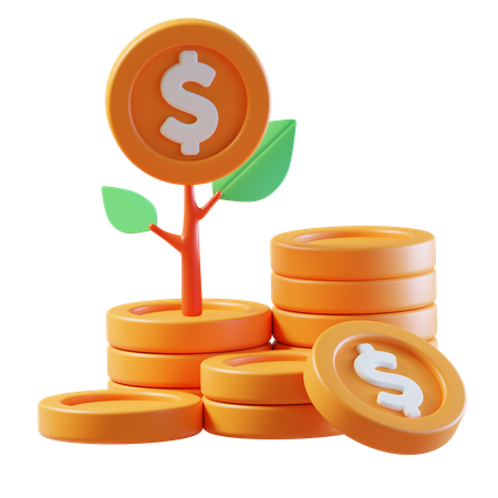 Crescimento monetário  3D Icon