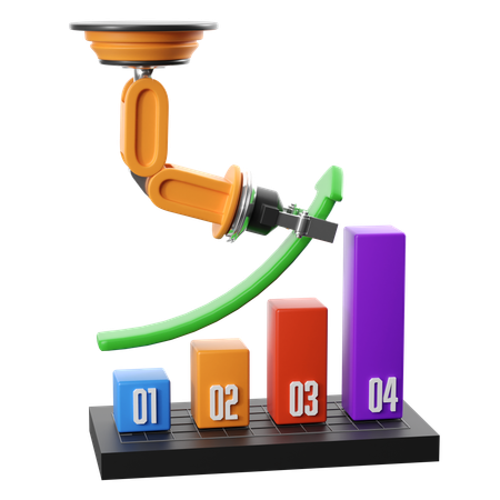 Crescimento de IA  3D Icon