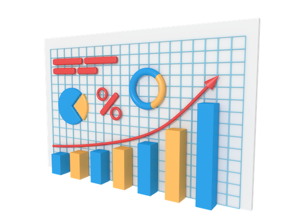 Análise de crescimento de negócios  3D Illustration