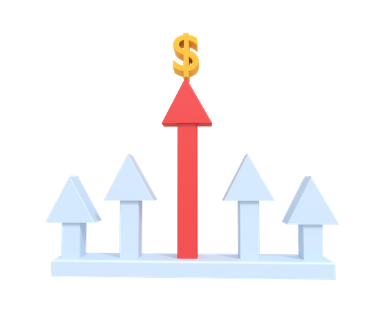 O crescimento do negócio  3D Illustration