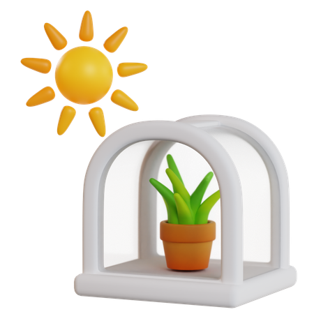 Crescimento de plantas com efeito de estufa  3D Icon