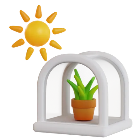 Crescimento de plantas com efeito de estufa  3D Icon