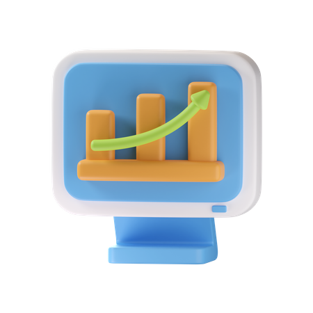 Crescimento de vendas on-line  3D Icon