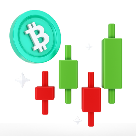 Crescimento do bitcoin  3D Icon