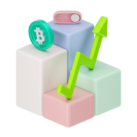 Crescimento do bitcoin  3D Icon