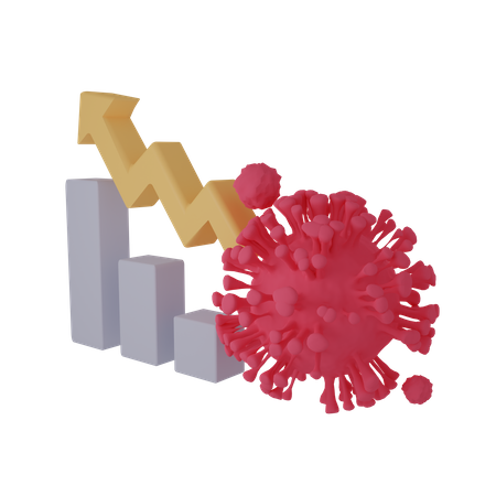 Crescimento do coronavírus  3D Icon