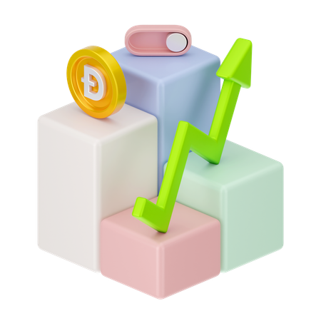 Crescimento do dogecoin  3D Icon