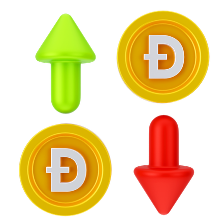 Crescimento do dogecoin  3D Icon