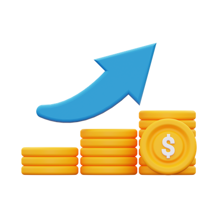Crescimento do dólar  3D Icon