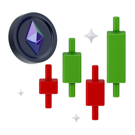 Crescimento do ethereum  3D Icon