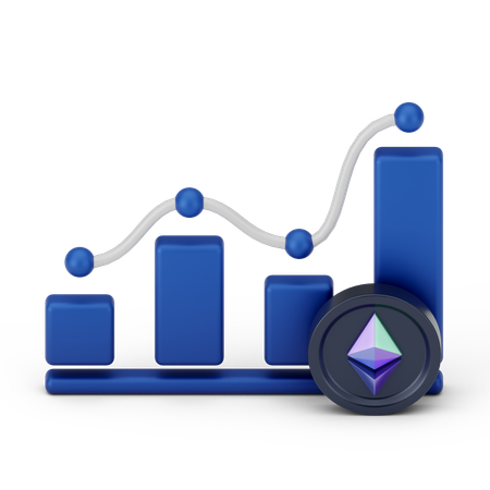Crescimento do ethereum  3D Icon