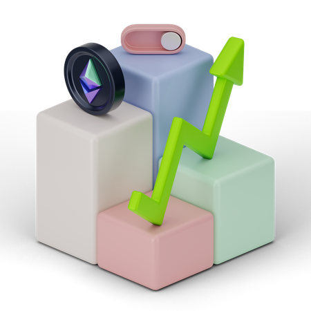 Crescimento do ethereum  3D Icon