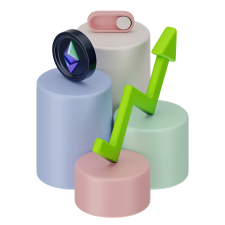 Crescimento do ethereum  3D Icon