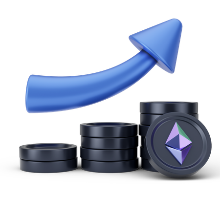 Crescimento do ethereum  3D Icon