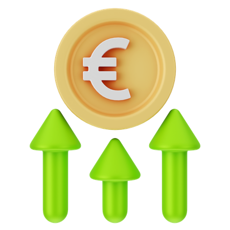 Crescimento do euro  3D Icon