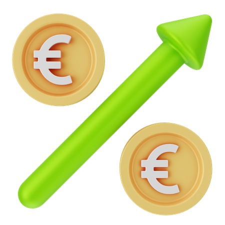 Crescimento do euro  3D Icon