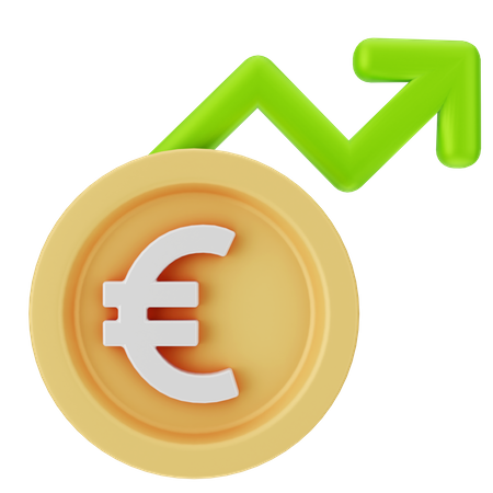 Crescimento do euro  3D Icon
