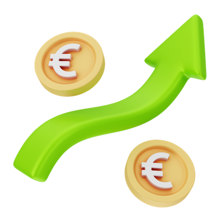 Crescimento do euro  3D Icon