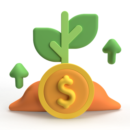 Crescimento do investimento  3D Icon