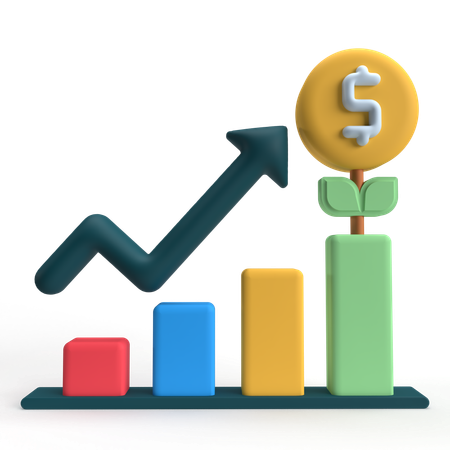 Crescimento do investimento  3D Icon