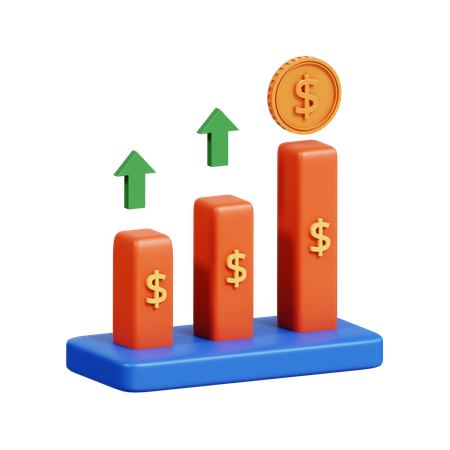 Crescimento do investimento  3D Icon