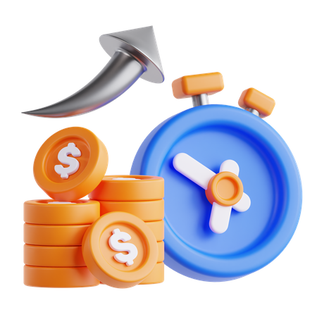 Crescimento do investimento  3D Icon