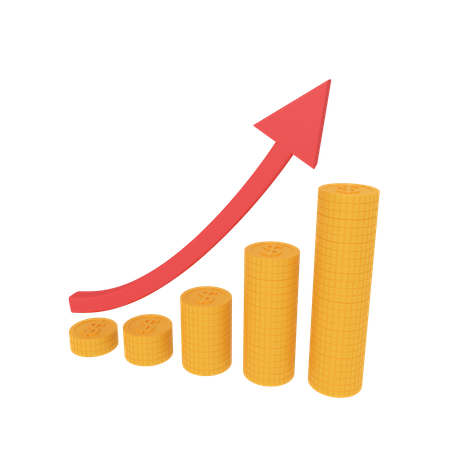 Crescimento do investimento  3D Icon