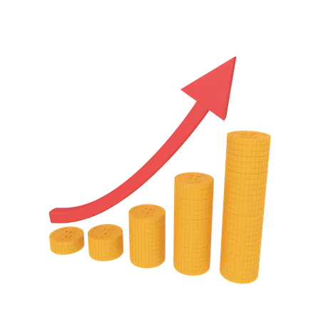 Crescimento do investimento  3D Icon