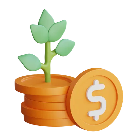 Crescimento do investimento  3D Icon