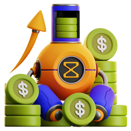 Crescimento do investimento  3D Icon