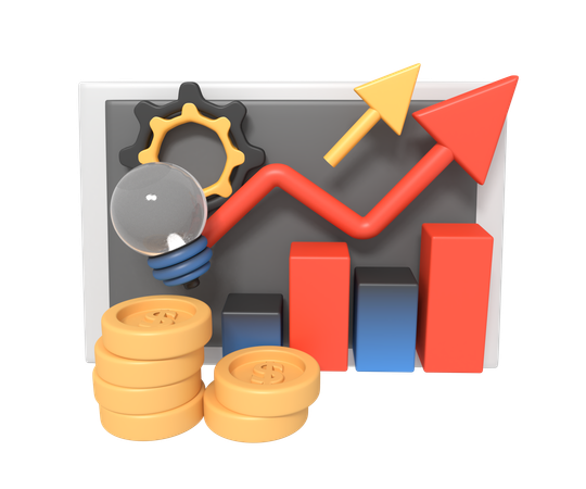 Crescimento do investimento empresarial  3D Icon