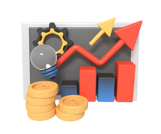 Crescimento do investimento empresarial  3D Icon